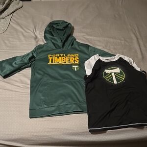 Kids Green and Black Hoodie and T-Shirt Set